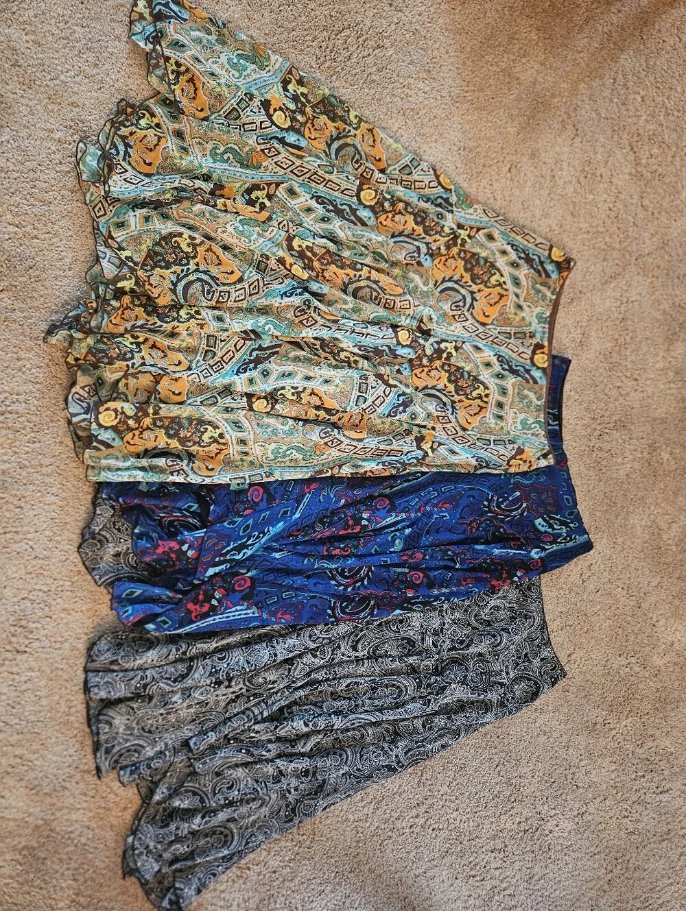 Womens Set Of 4 M/L Patterned Vintage FLOWY SKIRTS FULLY LINED Nwot